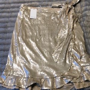 FTF sequin wrap skirt